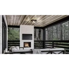 Urban Ambiance Luxury Vintage Outdoor Ceiling Light 5.5''H x 11.5''W,  Olde Bronze Finish,  Longmont Collection, UHP1330