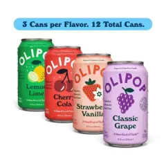 OLIPOP Fruity Fun Variety Pack Prebiotic Soda - 12pk/12 fl oz Cans