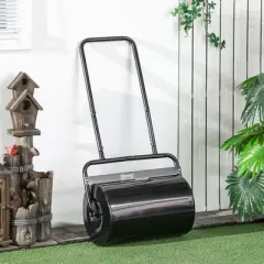 Outsunny 20-Inch Push/Tow Behind Lawn Roller Filled with 10 Gal Water or Sand for Flattening Sod in the Garden