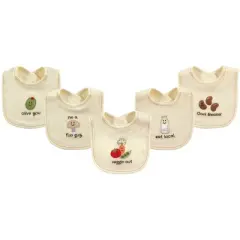 Touched by Nature Baby Organic Cotton Bibs 5pk, Veggies, One Size