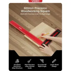 GOTGELIF 600mm Carpenter Square Framing Right Angle Ruler for Woodworking