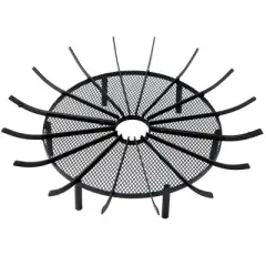 Aoodor Outdoor Fire Pit Grate Log Round Kindling Tools Round Tongs Black Color Garden Use