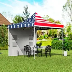 Outsunny 10' x 10' Heavy Duty Pop Up Canopy Tent with Sidewall, UPF50+ Instant Sun Shelter