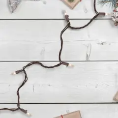 Brite Star 100ct Mini Christmas String Lights Clear - 68' Brown Wire