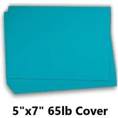 Hamilco Colored Scrapbook Cardstock Paper 5x7 Card Stock Paper 65 lb Cover 100 Pack (Coral Teal)