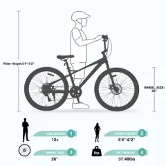 Gulches 20 Inch Kids Bike (4-7 Yrs/100-120cm), 7-Speed (Stable Shifting), Steel Frame+Aluminum Rims, Dual Disc Brakes