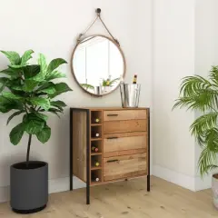 Loft & Luv Montana Bar Cabinet Rustic Wood - Atlantic