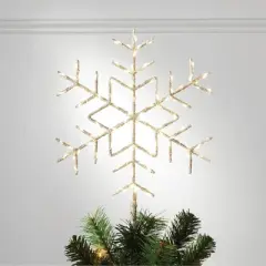15.5" Pre-lit LED Metal Snowflake Christmas Tree Topper Champagne Gold with Warm White Lights - Wondershop&trade;: Indoor Decor: Indoor Decor