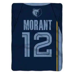 Sleep Squad Memphis Grizzlies Ja Morant 60 x 80 Raschel Plush Jersey Blanket