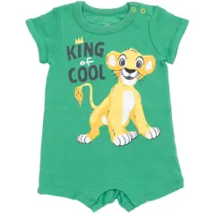 Disney Lion King,Mickey Mouse,Winnie the Pooh Simba Baby Romper and Sunhat Newborn to Infant 