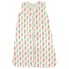 Touched by Nature Baby Girl Organic Cotton Sleeveless Wearable Sleeping Bag, Sack, Blanket, Feathers