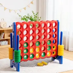 Costway 4-to-Score Giant Game Set 4-in-a-Row Connect Game W/Net Storage for Kids & Adult