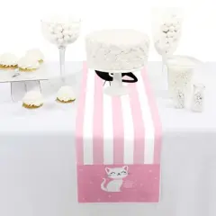 Big Dot of Happiness Purr-fect Kitty Cat - Petite Kitten Meow Baby Shower or Birthday Party Paper Table Runner - 12 x 60 inches