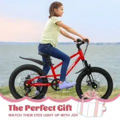 Gulches Kids Bike for 5-10 Years (4'-4'7" Rider), 20"&times;2.125" Tires, 7-Speed Thumb Shifters, Front Disc Brake, 85% Pre-Assembled