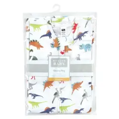 Hudson Baby Infant Boy Cotton Sleeveless Wearable Sleeping Bag, Sack, Blanket, Multicolor Dinosaurs