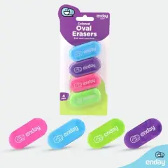 Enday Color Oval Eraser, 4 Pack