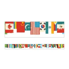 Carson Dellosa Education All Are Welcome Flags Straight Borders, 36 Feet Per Pack, 6 Packs