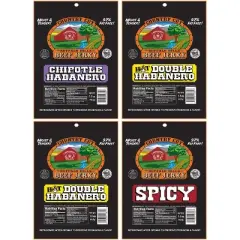 Buffalo Bills 12-Piece Hot & Spicy Beef Jerky and Beef Stick Sampler Black Velour Gift Bag