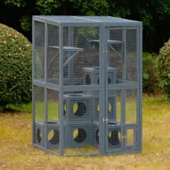 Whisen Wood Outdoor Cat House set, Shelves & Playground