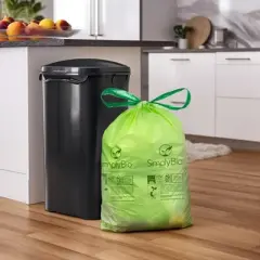 Simply Bio 13 Gallon Compostable Trash Bag with Drawstring, Heavy Duty, Tall Kitchen Food Scrap Trash Bags