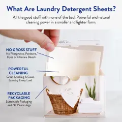 Clean People Laundry Detergent Sheets - Laundry Soap - Ultra Concentrated, Recyclable Packaging, Stain Fighting
