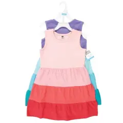 Hudson Baby Baby Girls Cotton Dresses, Ombre Coral Teal