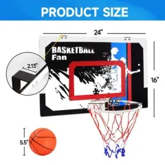 GSE Large Over-The-Door Basketball Hoop with Basketball & Pump for Office & Home