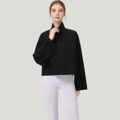 Anna-Kaci Active Women's Zip Up Lightweight Active Jacket with Stand Collar and Relaxed Fit