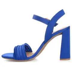 Journee Collection Womens Skiler Tru Comfort Foam Open Square Toe Block Heel Sandals Blue 9