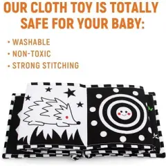 Black and White Baby Toys, Tummy Time High Contrast Newborn Toys 0-3 Months, Visual Stimulation Montessori Sensory Toy