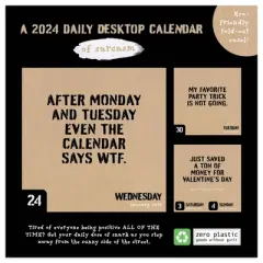 TF Publishing 2024 Daily Desktop Calendar 5.25"x5.25" Anti Affirmations