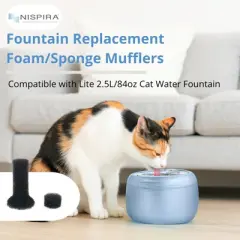 Nispira Lite Fountain Replacement Foam/Sponge Mufflers Compatible with Lite 2.5L/84oz Cat Water Fountain, 12 Sets