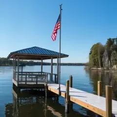 Yescom Universal Flag Pole Holder Deck Mount Bracket for Outside Fit 1" to 2 3/8" Pole Black