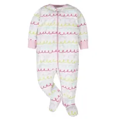 Onesies Brand Baby Girls' Long Sleeve Footed Sleepers, 4-pack