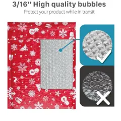 Fosmon 8.5 x 12 - #2 Christmas Holiday Poly Bubble Mailer Gift Wrap, Lightweight Water/Dust/Shock/Tear Resistant Padded Shipping Envelopes