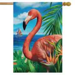 Flamingo Paradise Summer House Flag Nautical 28" x 40" Briarwood Lane