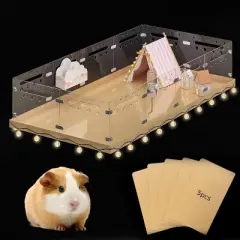 Sandinrayli Acrylic Guinea Pig Cages with 5PCS Waterproof Bottom, 4 x 2ft