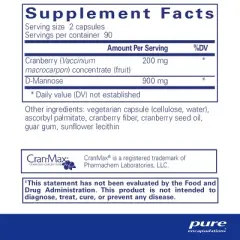 Pure Encapsulations Cranberry D-Mannose - Supports Urinary Tract Health* - with Cranberry Fruit Solids - Vegan & Non-GMO