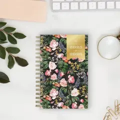 Day Designer 3.625"x6.125" 2025-2026 Weekly / Monthly Wirebound Planner Clear Cover Ophelia Floral