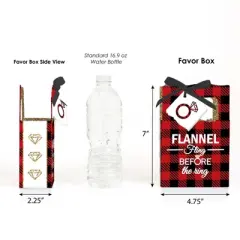 Big Dot of Happiness Flannel Fling Before the Ring - Buffalo Plaid Bachelorette Party Favor Boxes - Set of 12