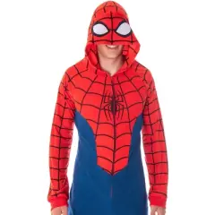 Marvel Comics Classic Spiderman Costume Pajama Union Suit One-Piece Outfit Classic Spidey