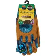 Miracle-Gro  Women's Leather Durable Comfort Landscaping Gloves, Small/Medium