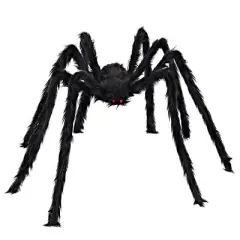 Joyfy 5 Ft Halloween Spider Outdoor Decorations Scary Hairy Spider, Plush Spider for Yard Patio Lawn Garden Window Creepy Halloween Decor Props