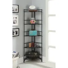 57.5" 5 Tier Folding Metal Corner Shelf - Breighton Home