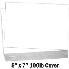 Hamilco Blank Cards 5x7 White Cardstock Paper 100 lb Cover Card Stock 100 Pack