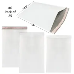 UOFFICE Pack of 25 Poly Bubble Mailer Bags 12.5"x19" #6 with Self-Sealing Closure