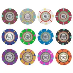 Slickblue The Mint 13.5g Clay Composite Poker Chips 25-Pack, Casino-Quality, Grippy Texture, $10-$10,000