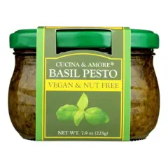 Cucina & Amore Vegan & Nut Free Basil Pesto - Case of 6/7.9 oz