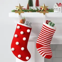 20" Christmas Stripe Knit Stocking Red/White - Wondershop&trade;