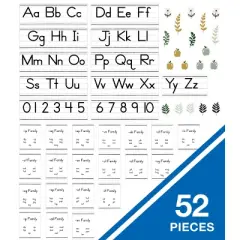 Carson Dellosa Education Farmhouse Alphabet Line: Manuscript Bulletin Board Set, Grade PK-2 (52 pieces)